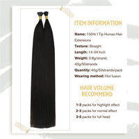 Silky Straight I Tip Fusion Human Hair Extensions