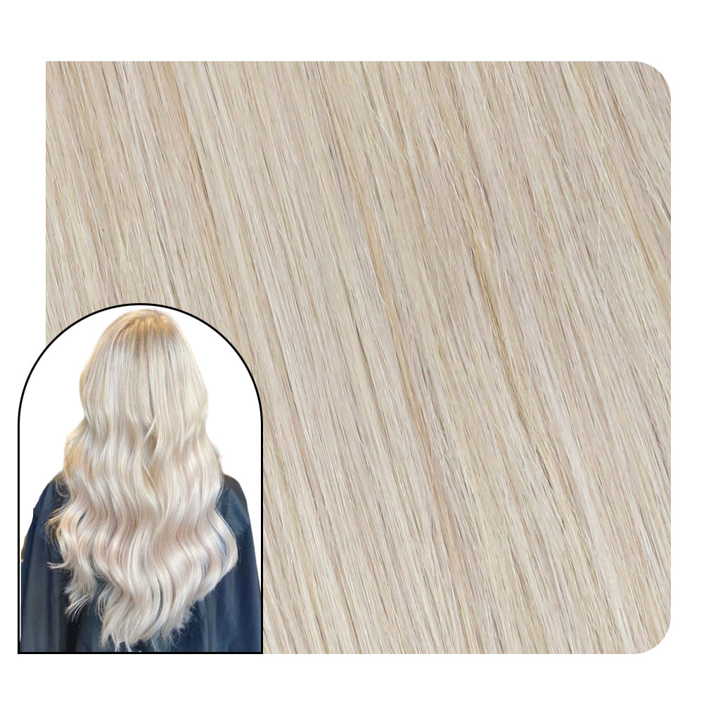 I tip Hair Extensions Human Hair Pure Color Whitest Blonde #1000