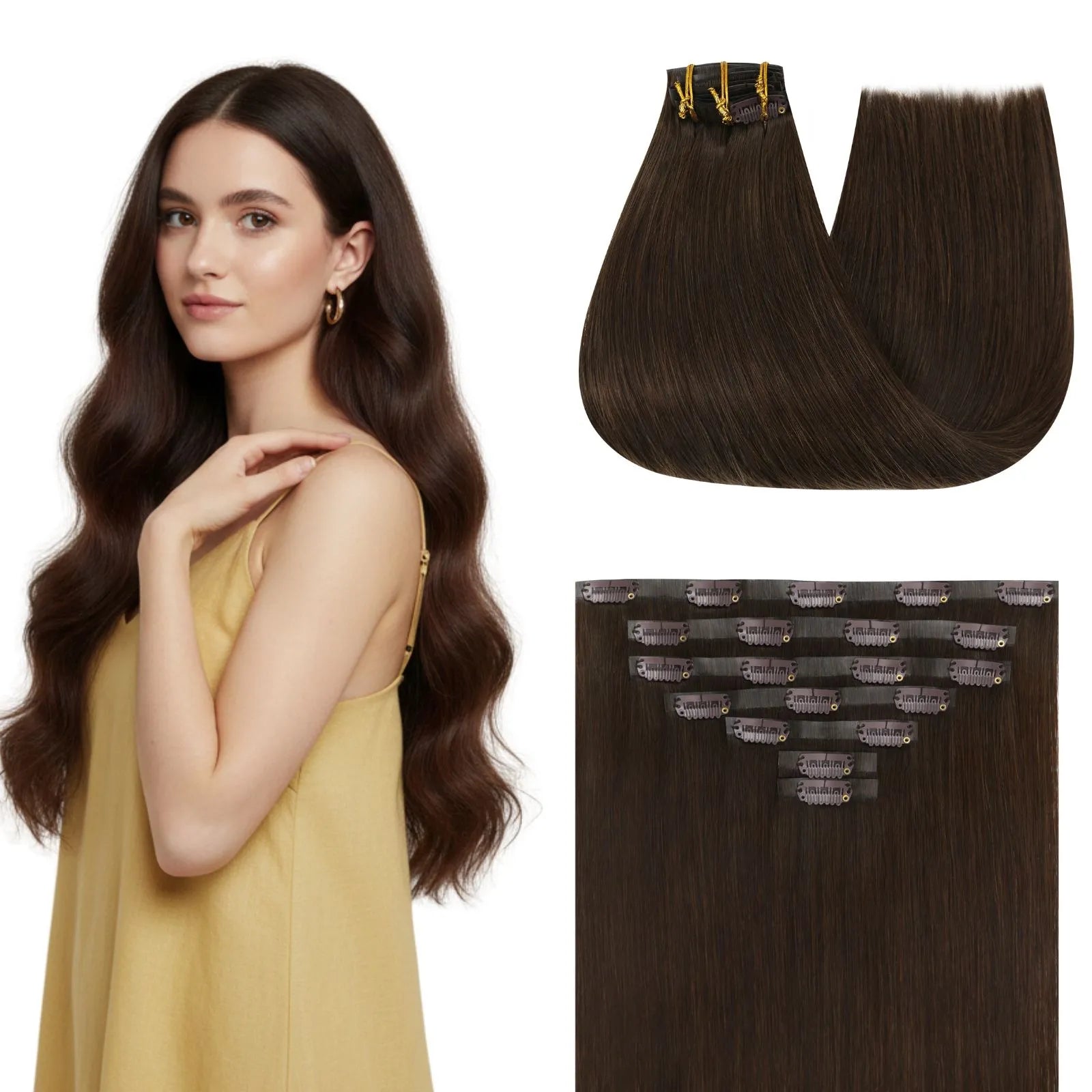 invisible clip ins remy human hair for women