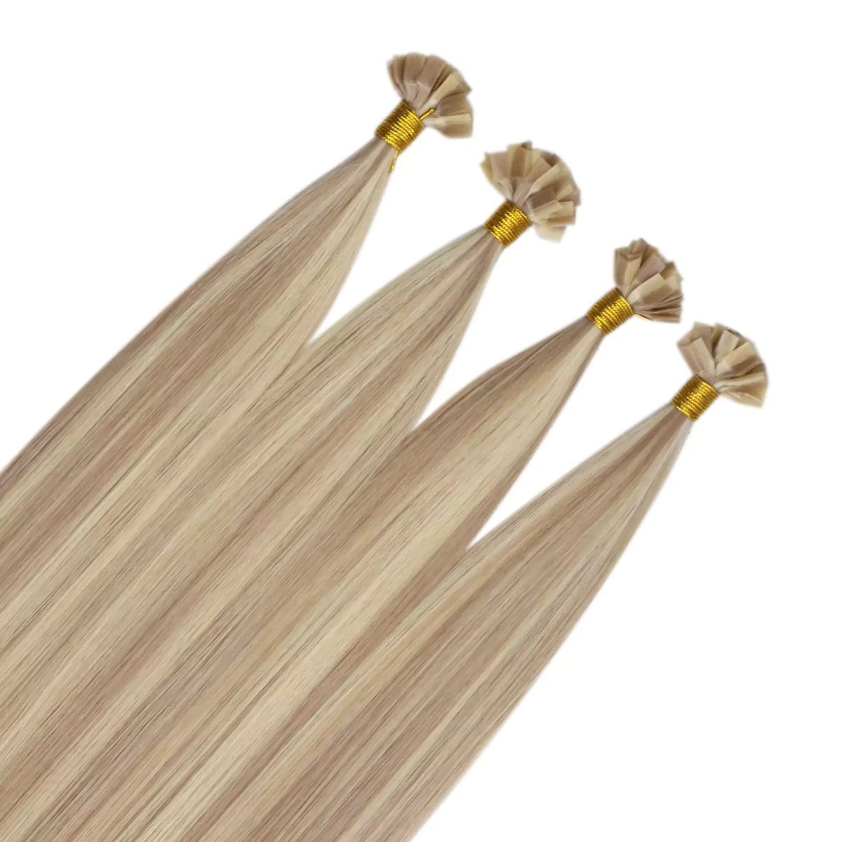 Ktip Pattern Virgin Ktip Hair Extensions Remy Human Hair Highlight Blonde #P18/613
