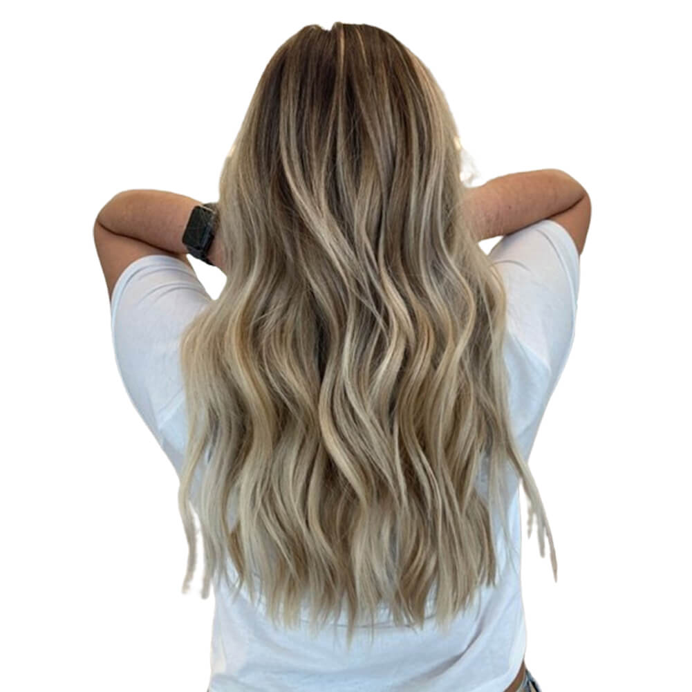 Nano Ring Hair Extensions Balayage Brown Blonde Color For Fine Hair 3/8/22