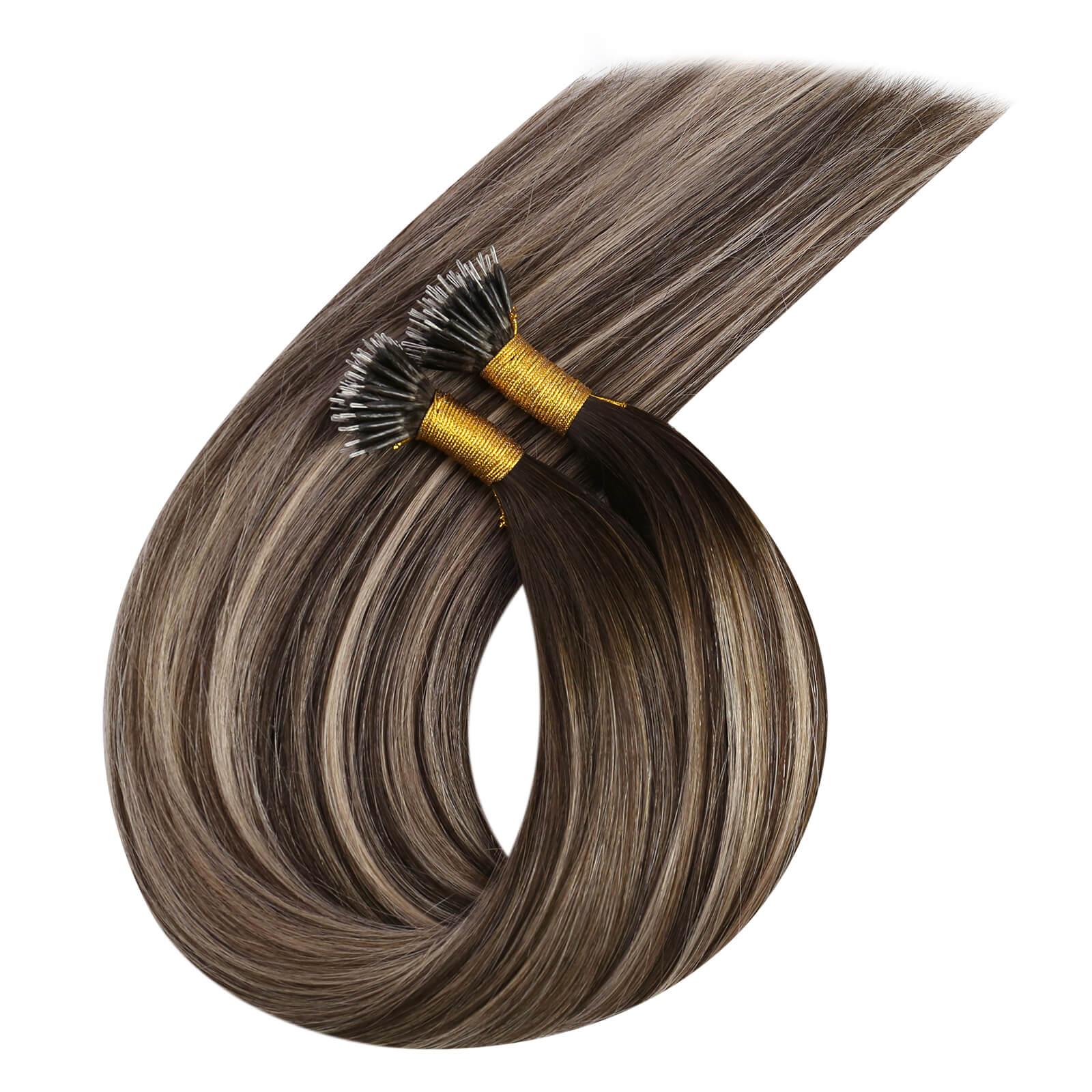 Nano Tip Hair Extensions Brown Blonde For Women