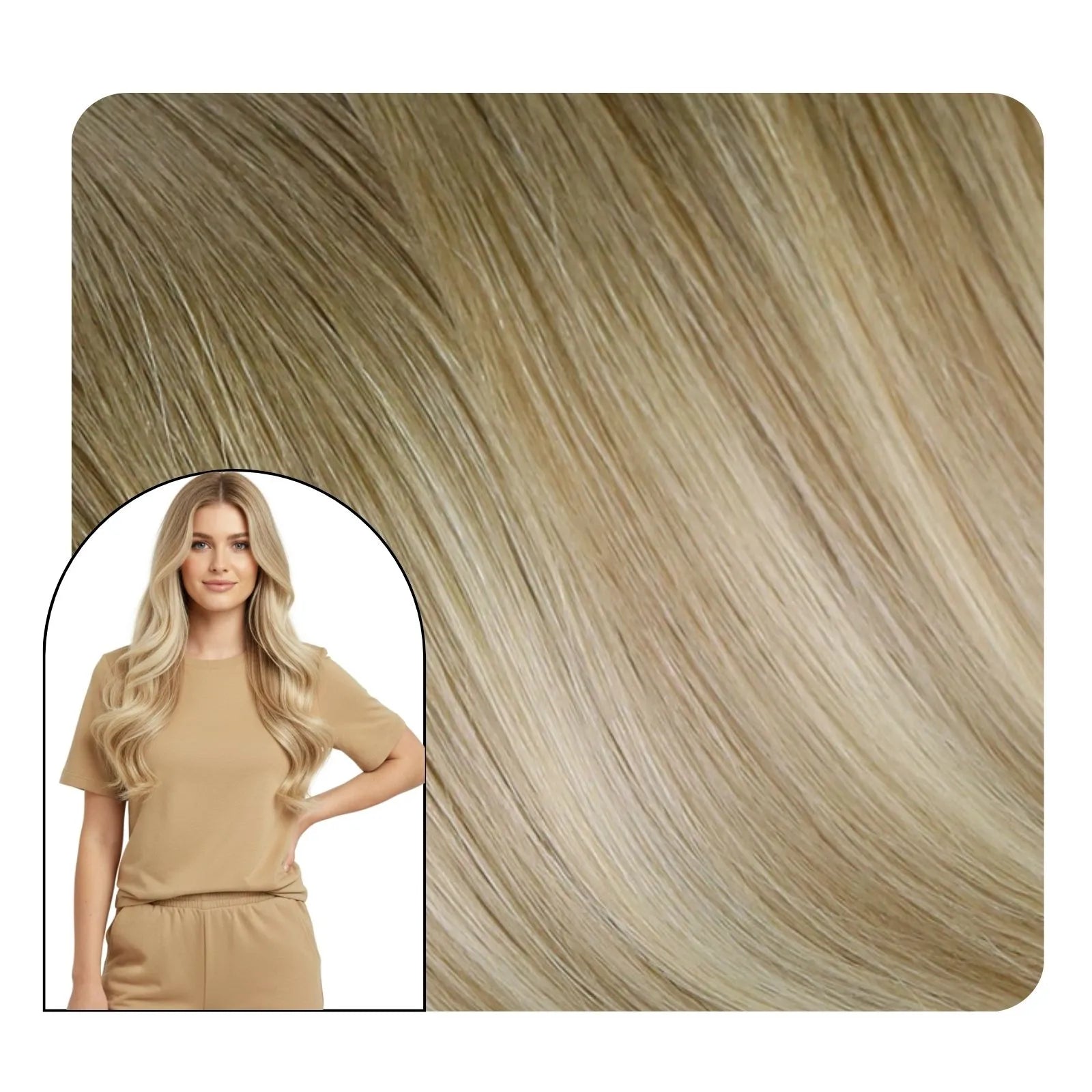 Non Pre‑Taped Tape In Hair Extensions Balayage Blonde Virgin Hair