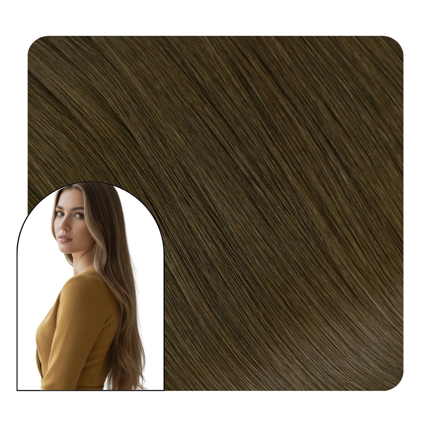 Non Pre‑Taped Tape In Hair Extensions Virgin Human Hair Medium Brown