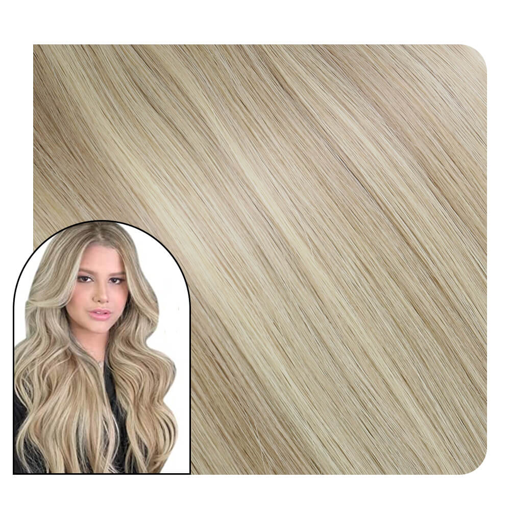 [Virgin+] Sew in Hair Extensions Highligh Ash Blonde Mixed Platinum Blonde #18/613