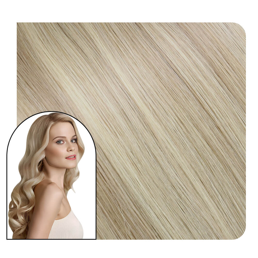 [Virgin Hair] Genius Weft Hair Extensions Highlights Ash Blonde #P18/613