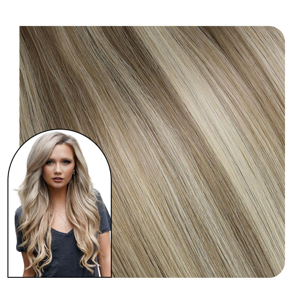 [Virgin+] Hair Bundles Virgin Human Hair Sew in Highlight Brown With Blonde #P8/60