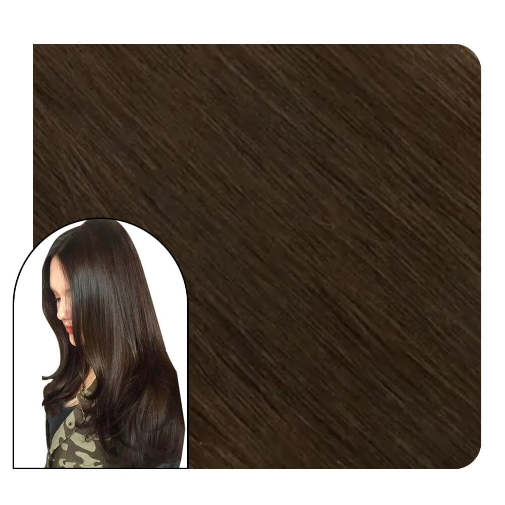 seamless PU clip in human hair extensions