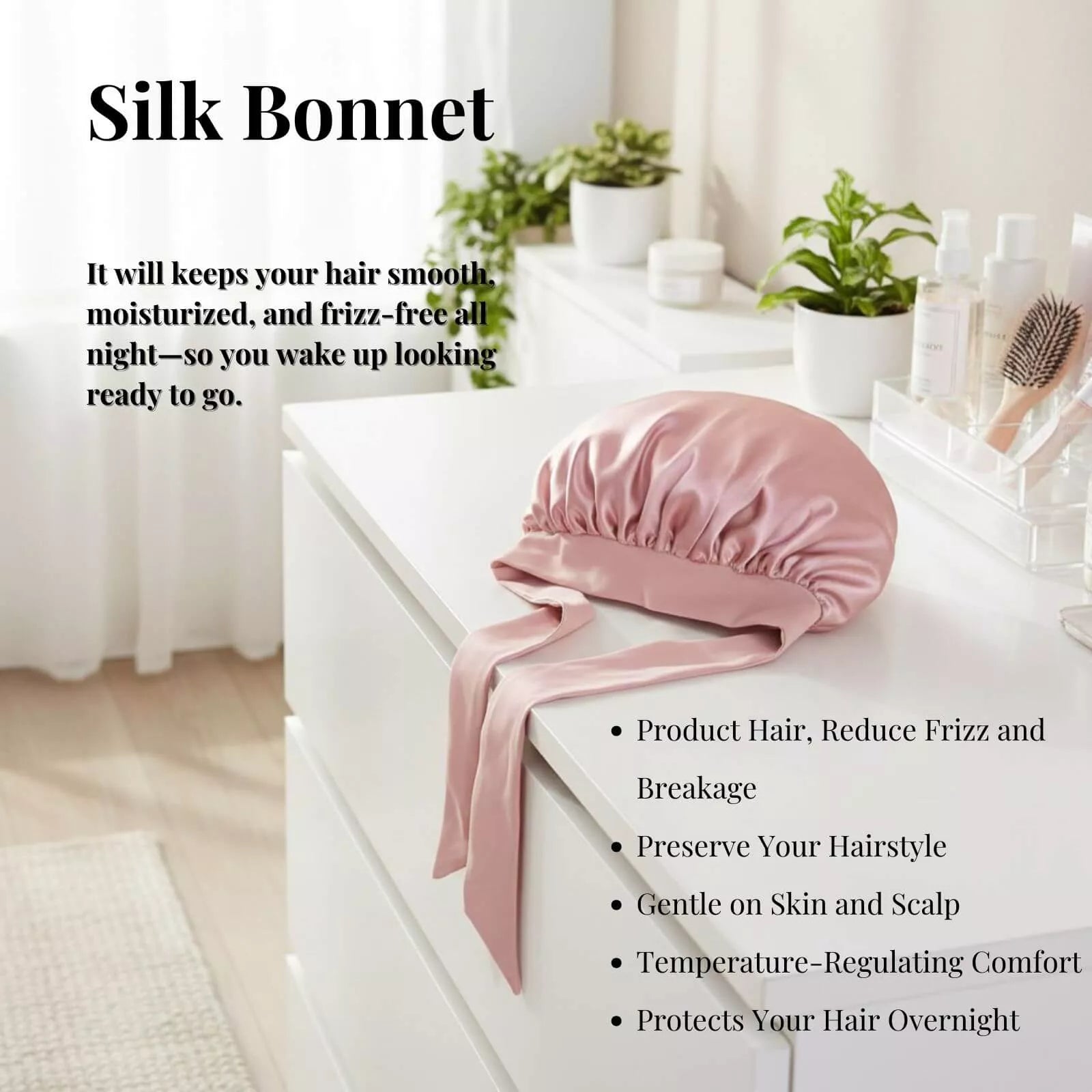 Hair-Friendly Silk Bonnet