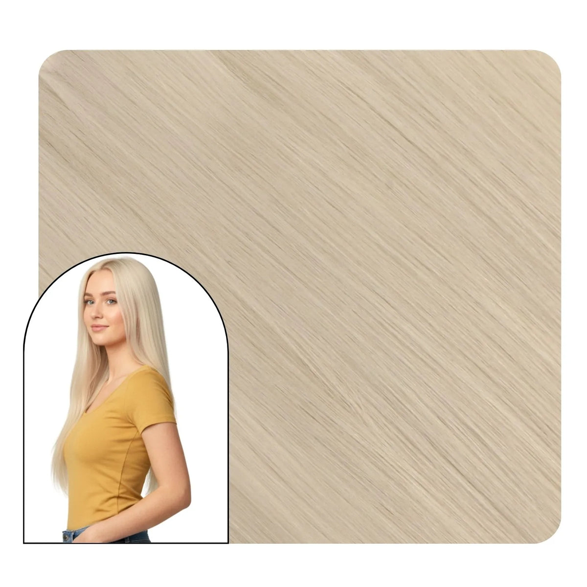 150G Thickened Clip in Extensions Human Hair Platinum Blonde #60