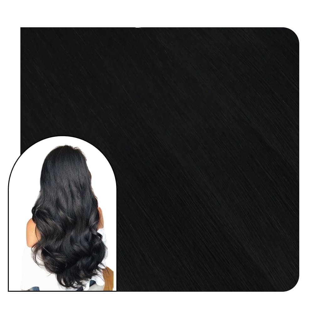 U tip Hair Extensions Solid Jet Black Color Remy Human Hair Sale #1