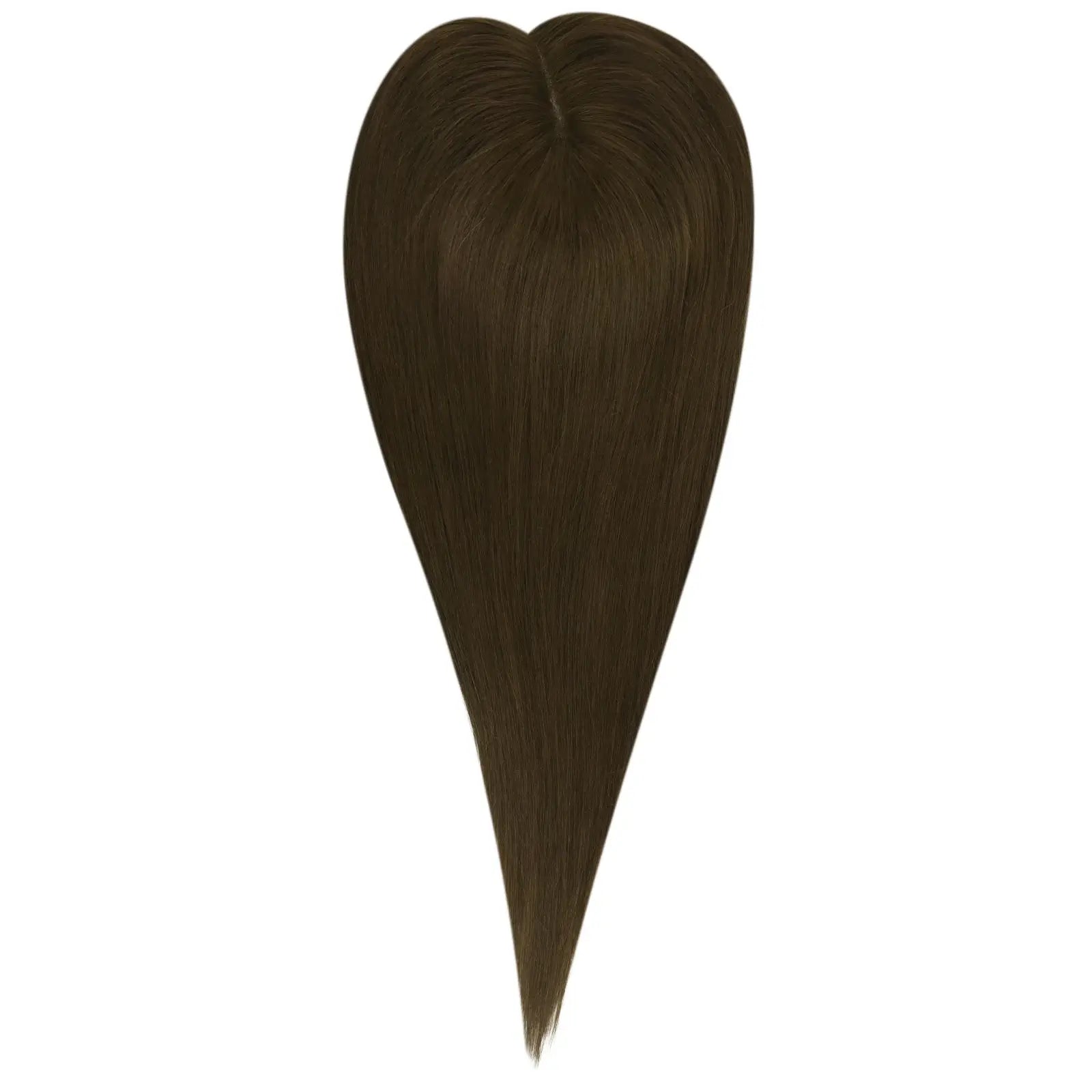 100% human hair topper dark brown clip in hairpieces for women