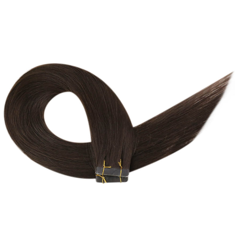 darkest brown tape in hair extensions