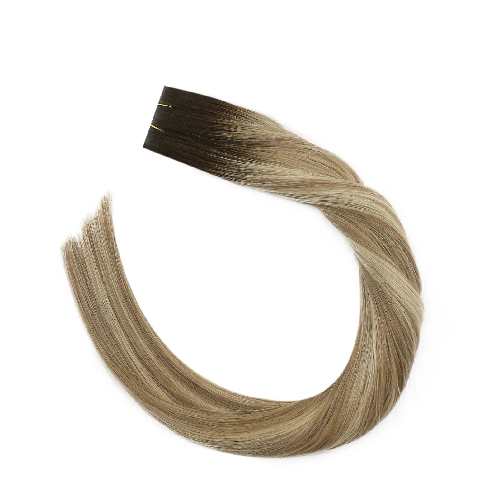 [Virgin+] Butterfly Weft Hair Extensions Warm Blonde Balayage Brown #3/8/22