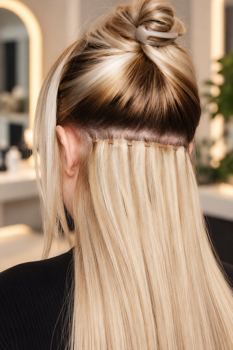 apply handtied weft hair extensions