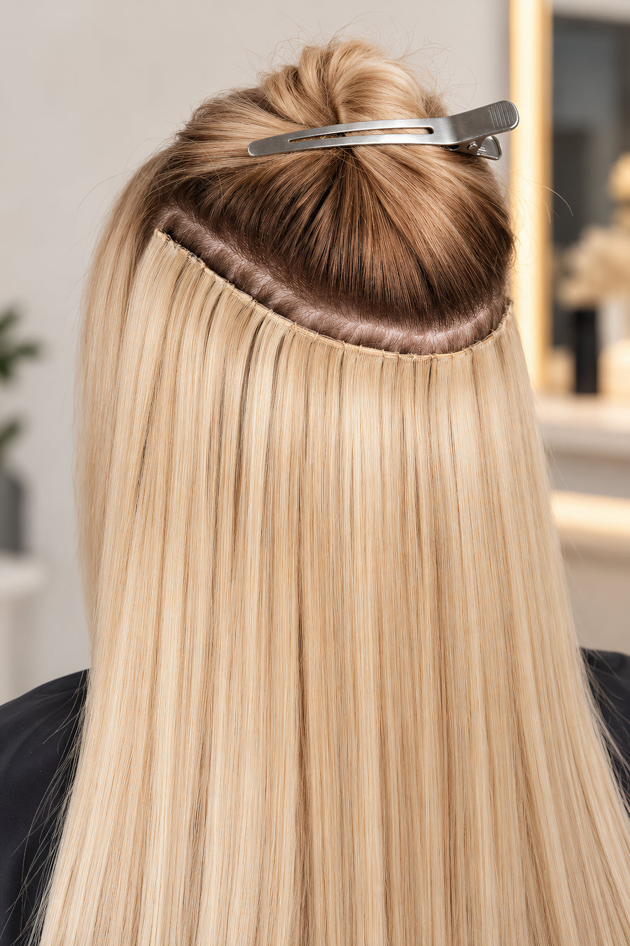 apply silk weft hair extensions