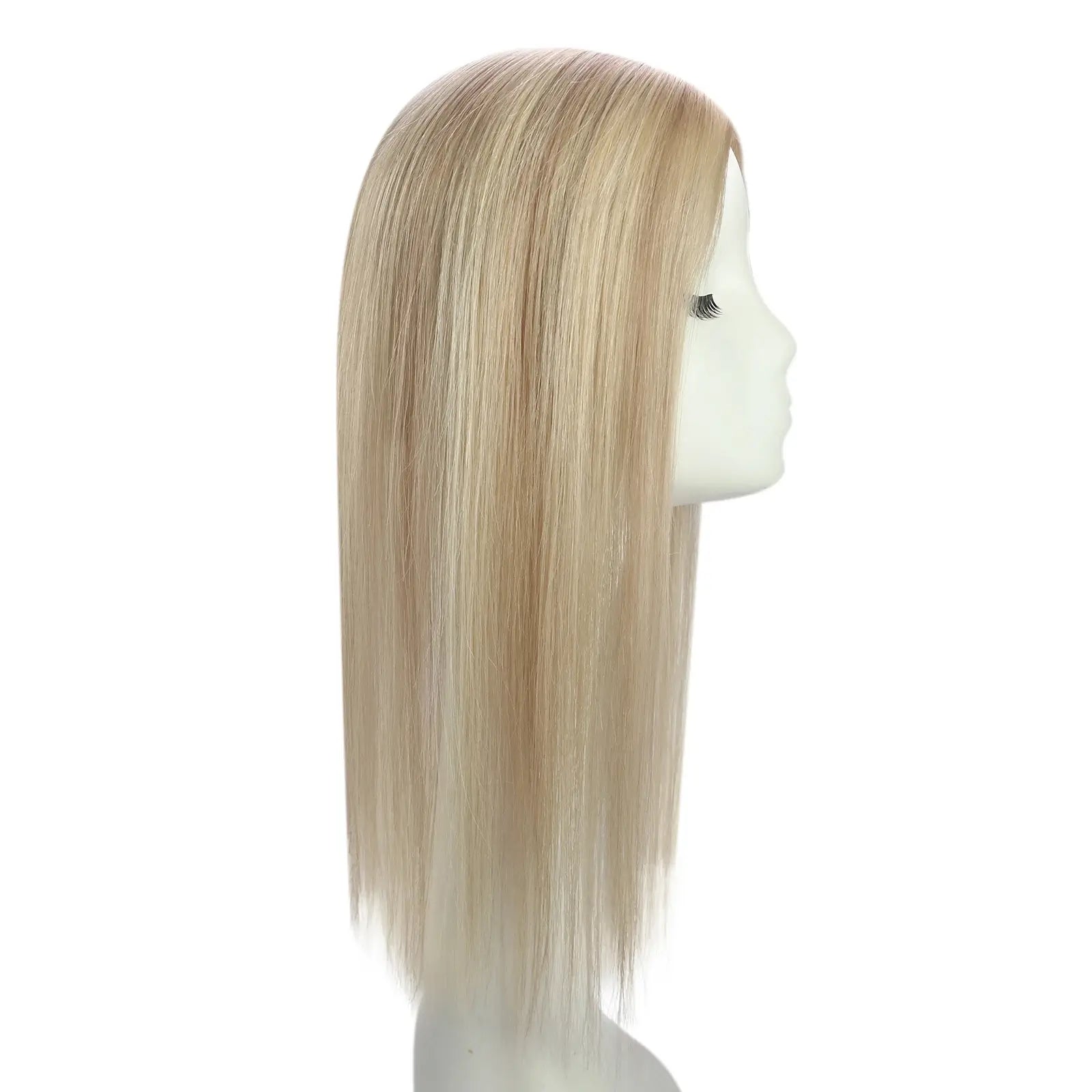ash blonde highlighted human hairpieces for loss hair