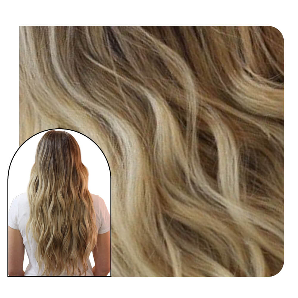 [Pre-sale][Virgin Hair] Balayage Blonde Wave Tape in Hair Extensions 50G #3/8/22