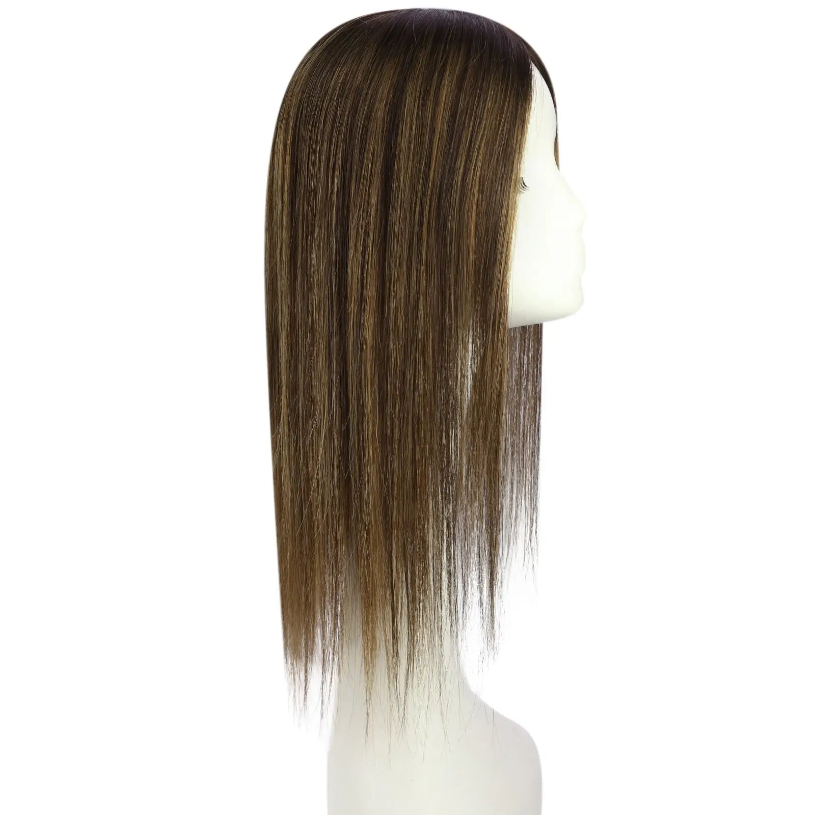 balayage dark brown human hairpieces for thinning hair