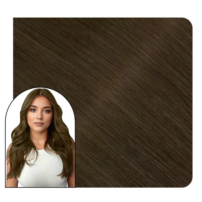 Invisible Seamless Injection Tape Hair Extensions Darkest Brown