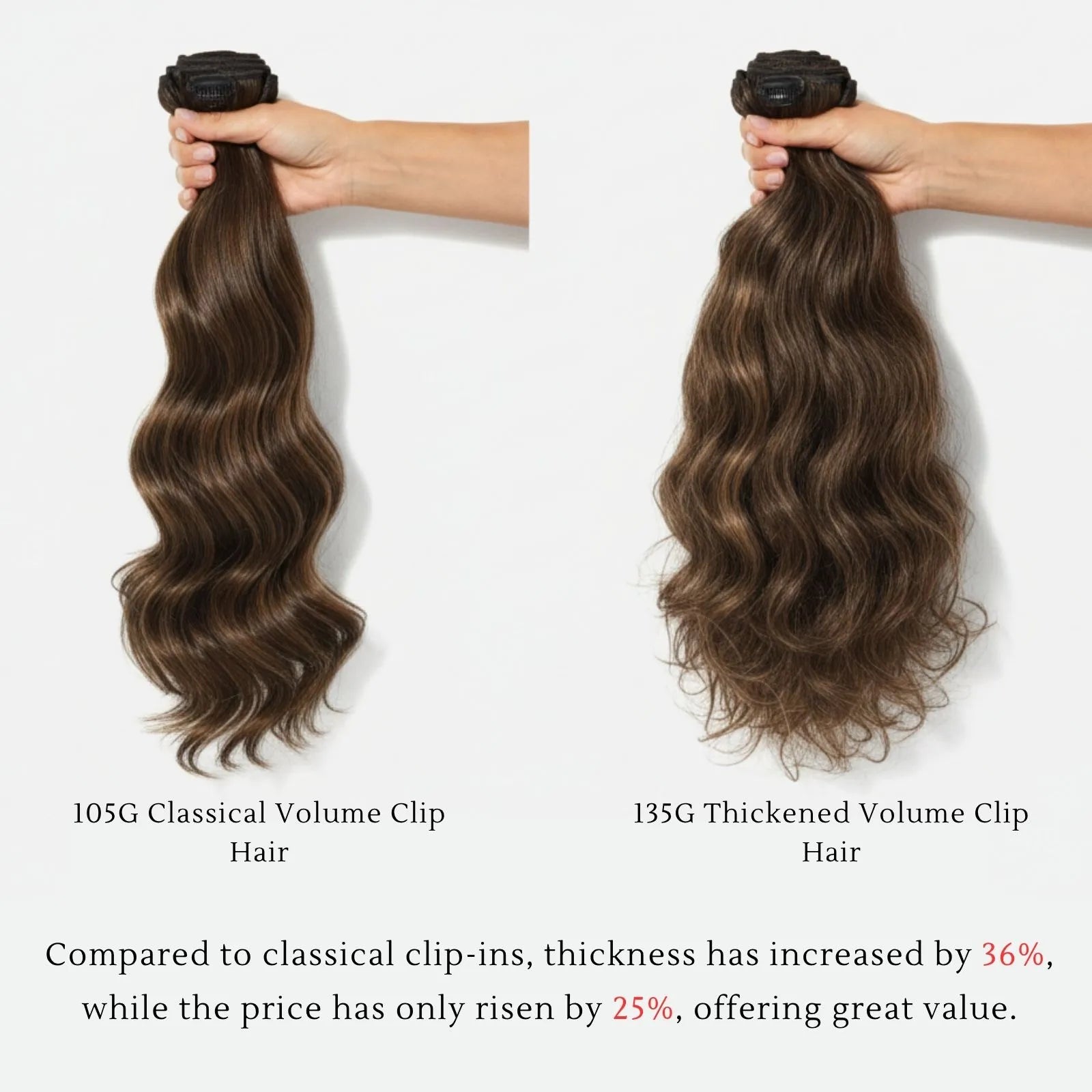 thickenes volume clip ins for women