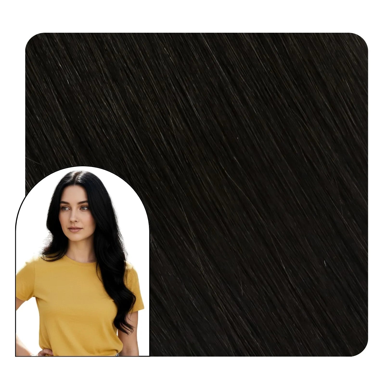 [Virgin+] Butterfly Weft Hair Extensions Off Black Human Hair Wefts #1B