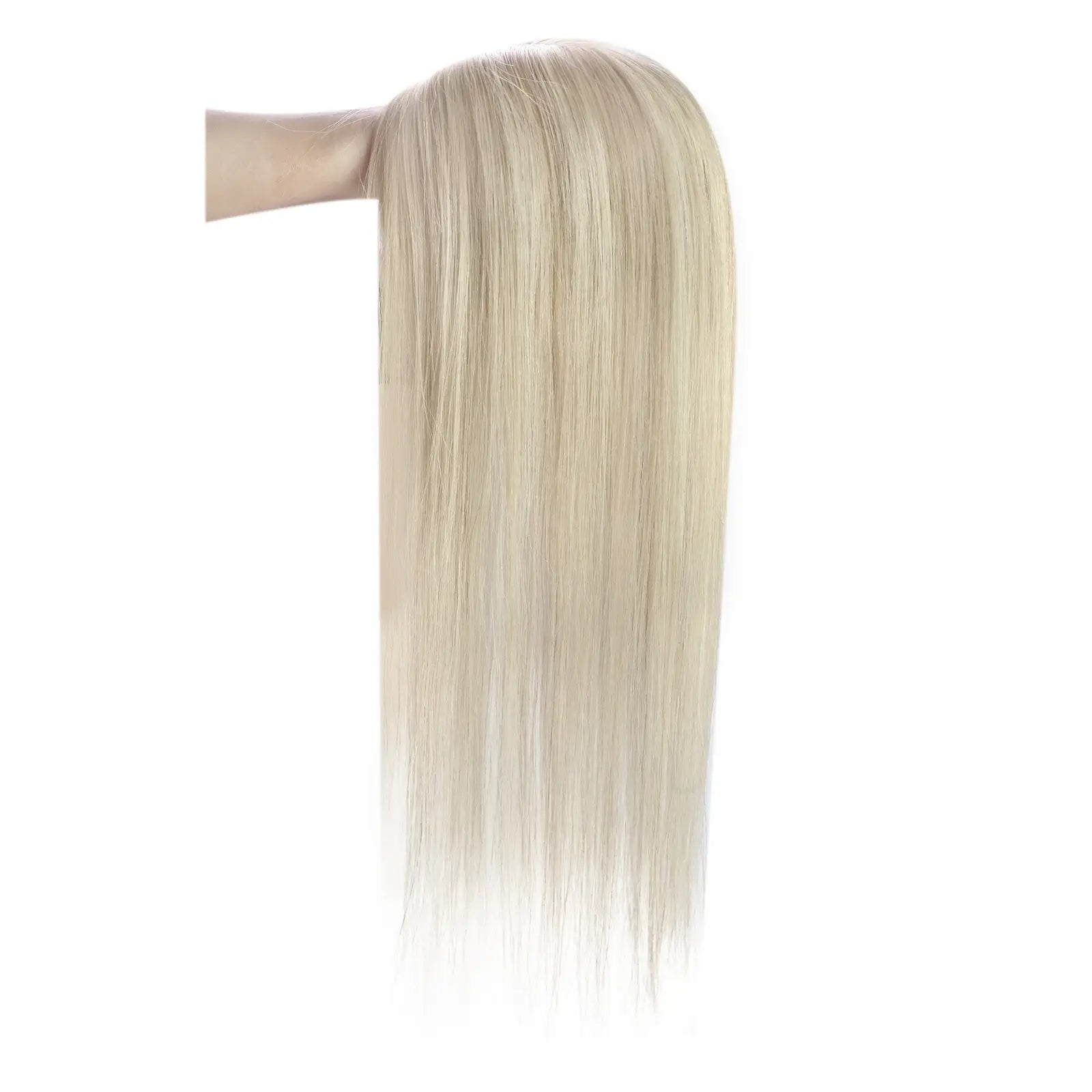 blonde highlighted human hair topper for loss hair