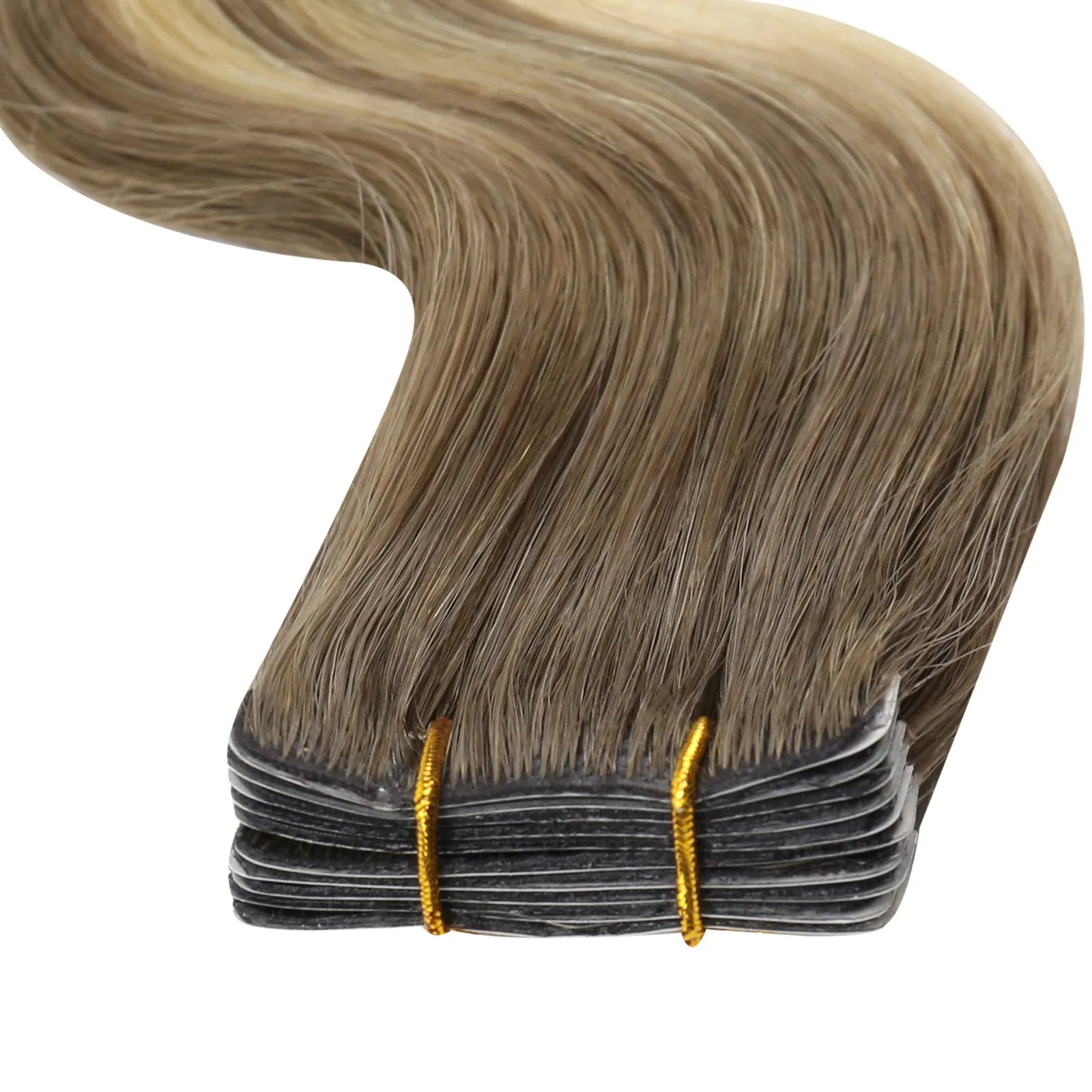 Beach Wavy Invisible Injection Tape in Extensions Human Hair Balayage 8/8/613