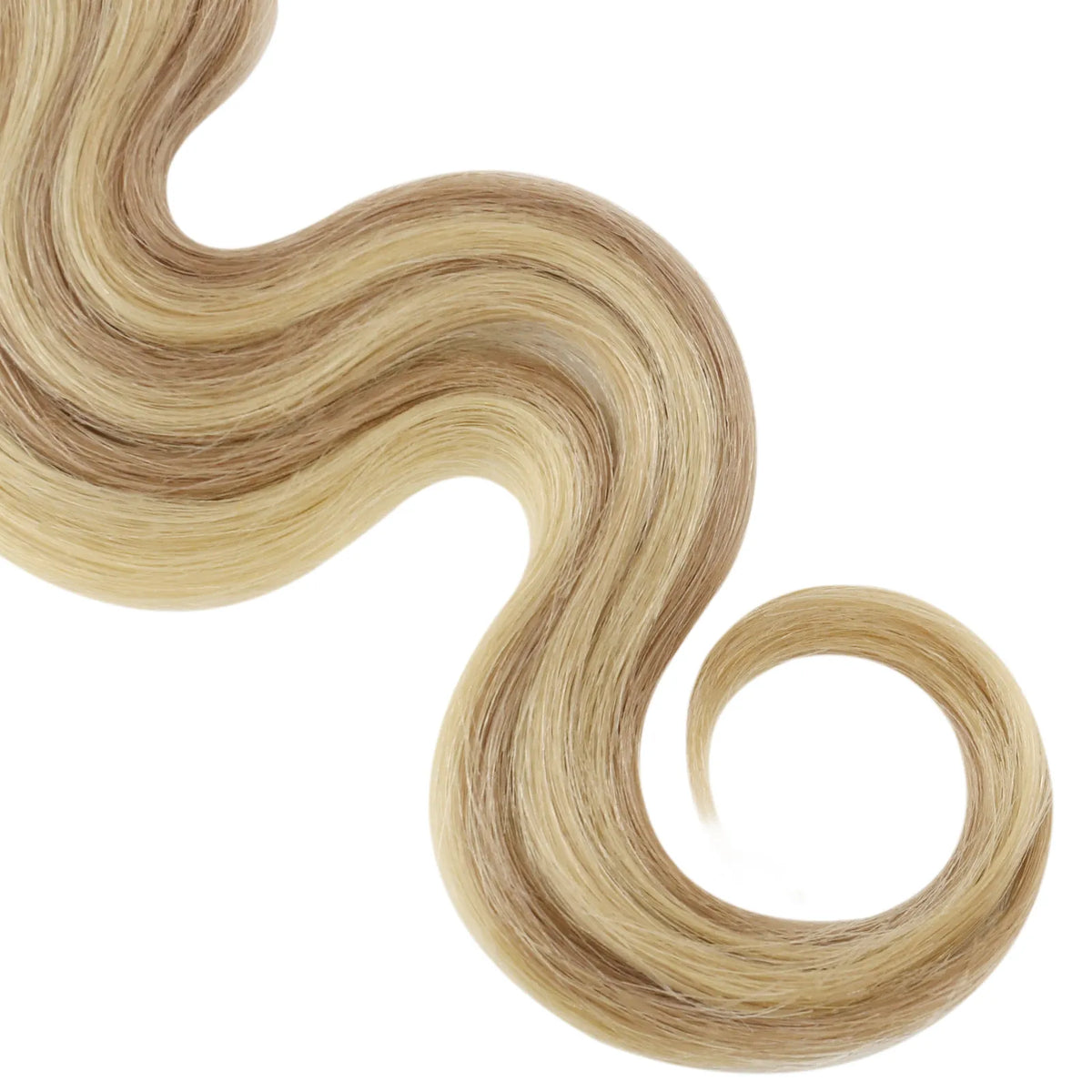 wavy butterfly weft hair extensions highlighted blonde