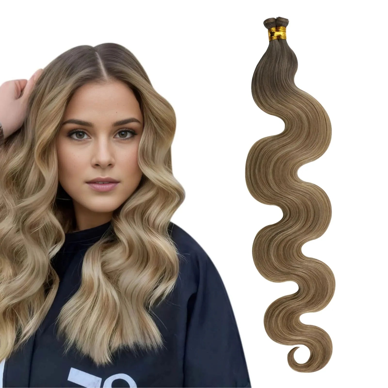 beach wave weft human hair extensions brown hair