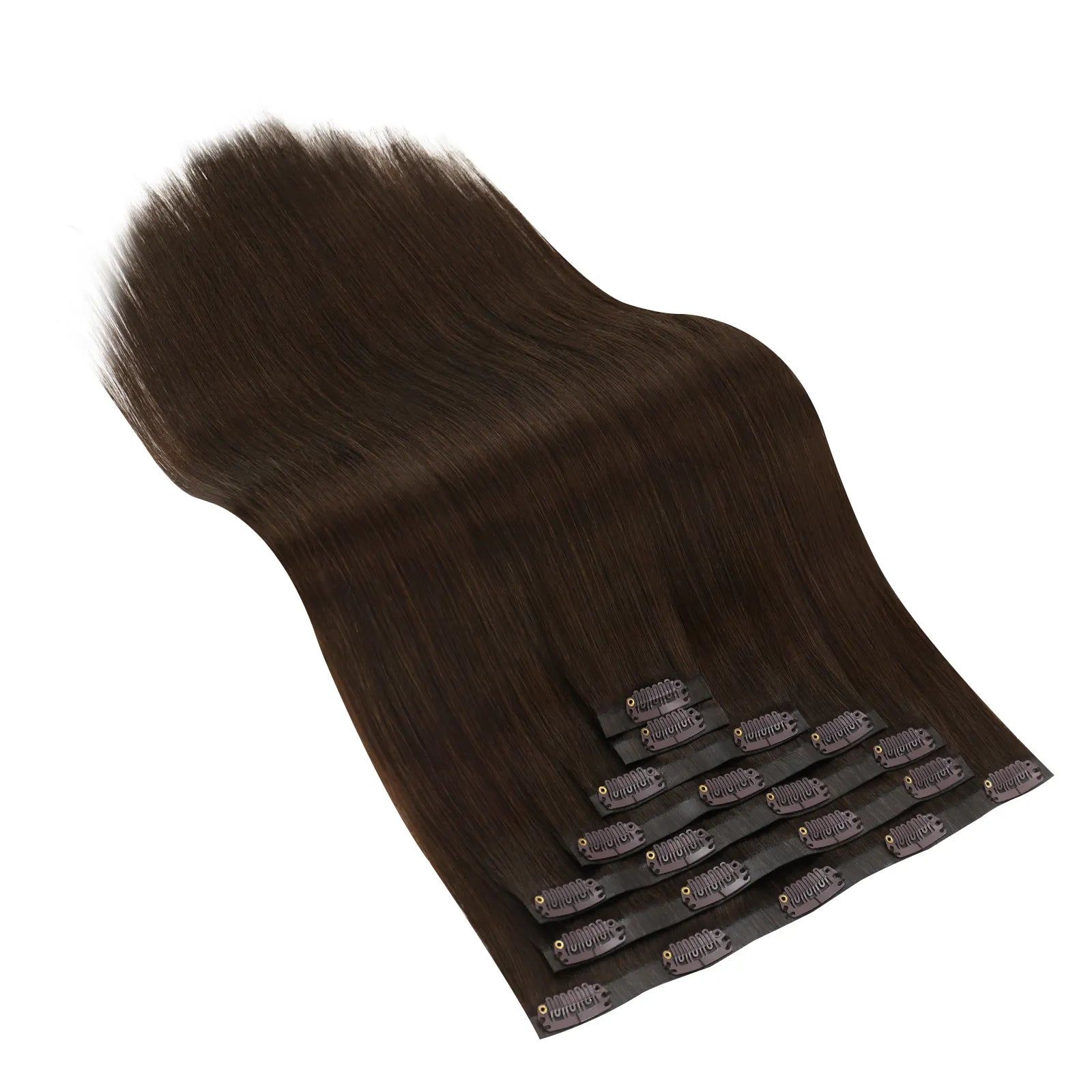 seamless clip in extensions light brown