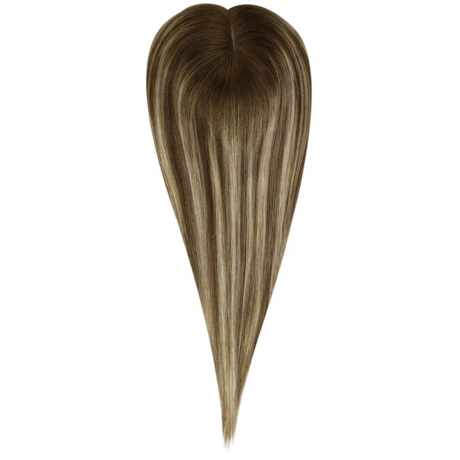 brown with highlights virgin human hair topper for women