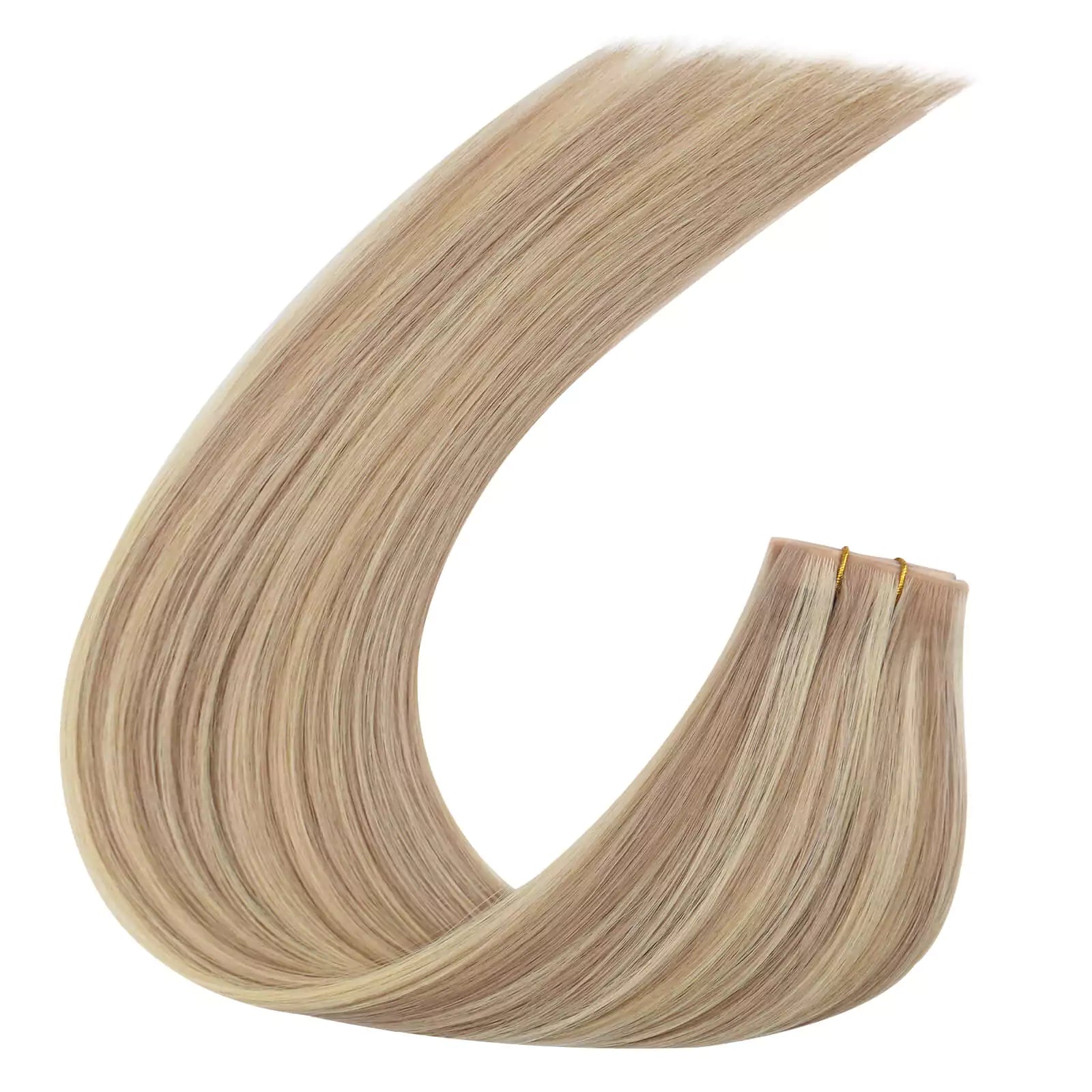 PU weft injected human hair bundles with small hole