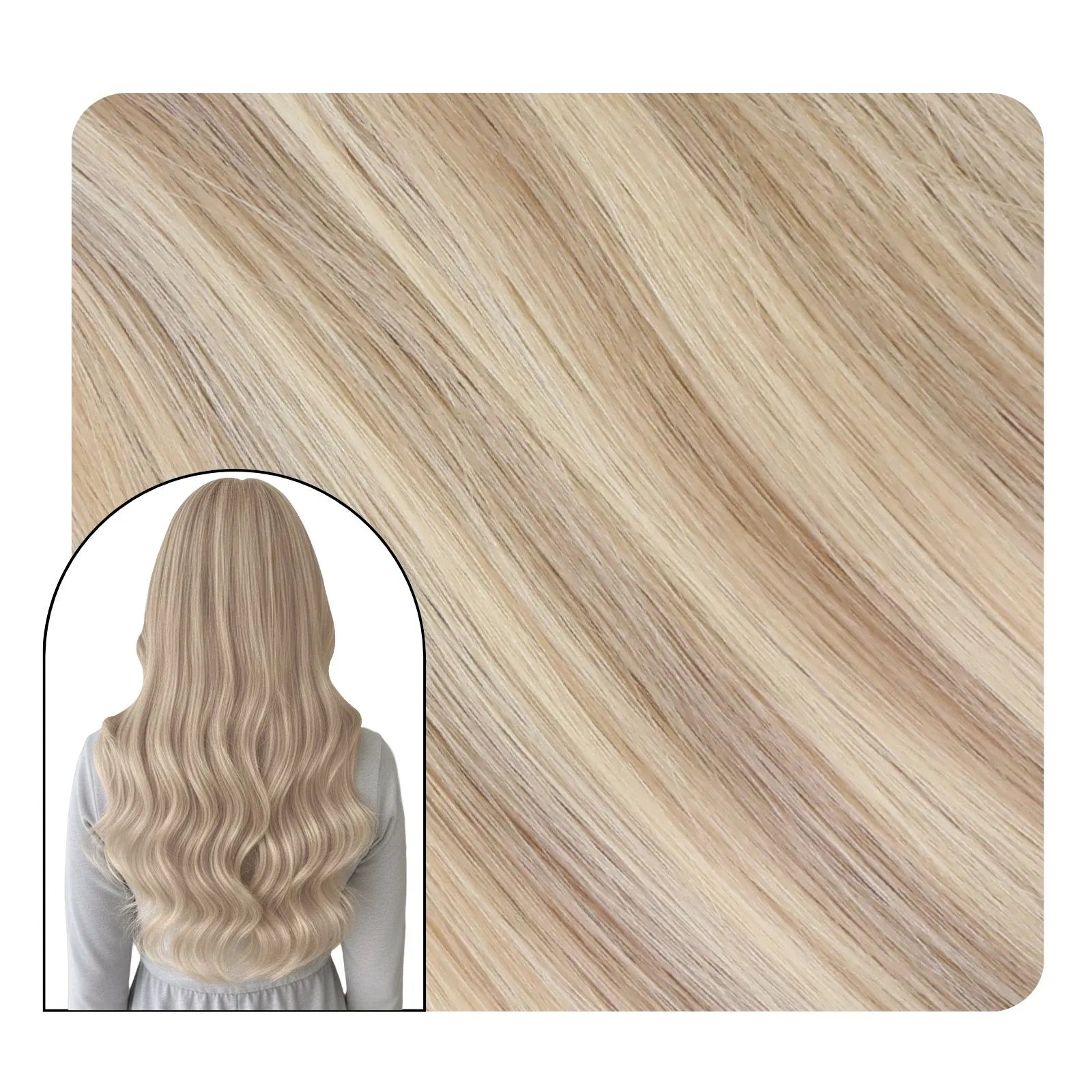 [Virgin+] Butterfly Weft Hair Extensions Creamy Ash Blonde #P18/613