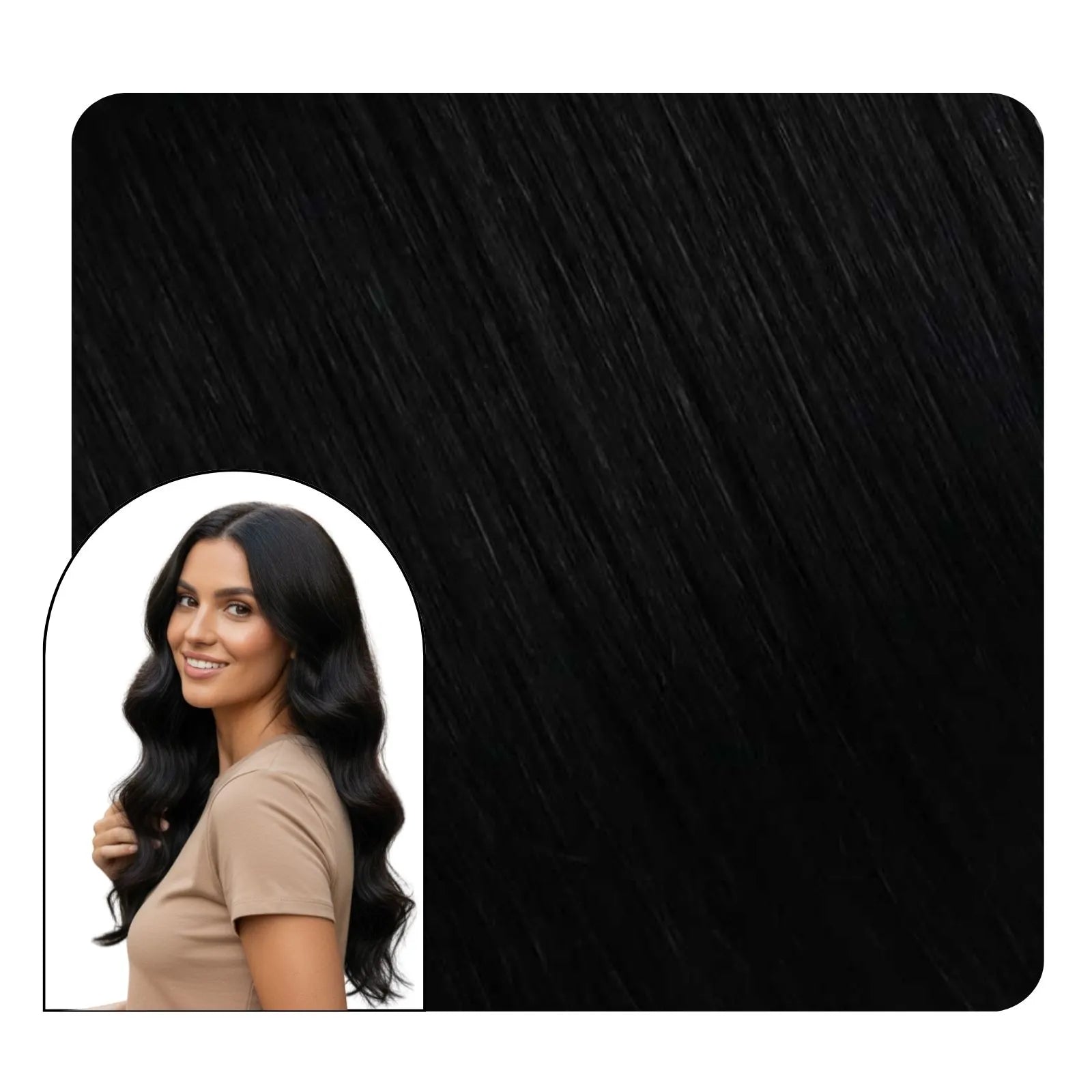 [Virgin+] Invisible Hole PU Flat Weft Butterfly Weft Extensions Jet Black #1