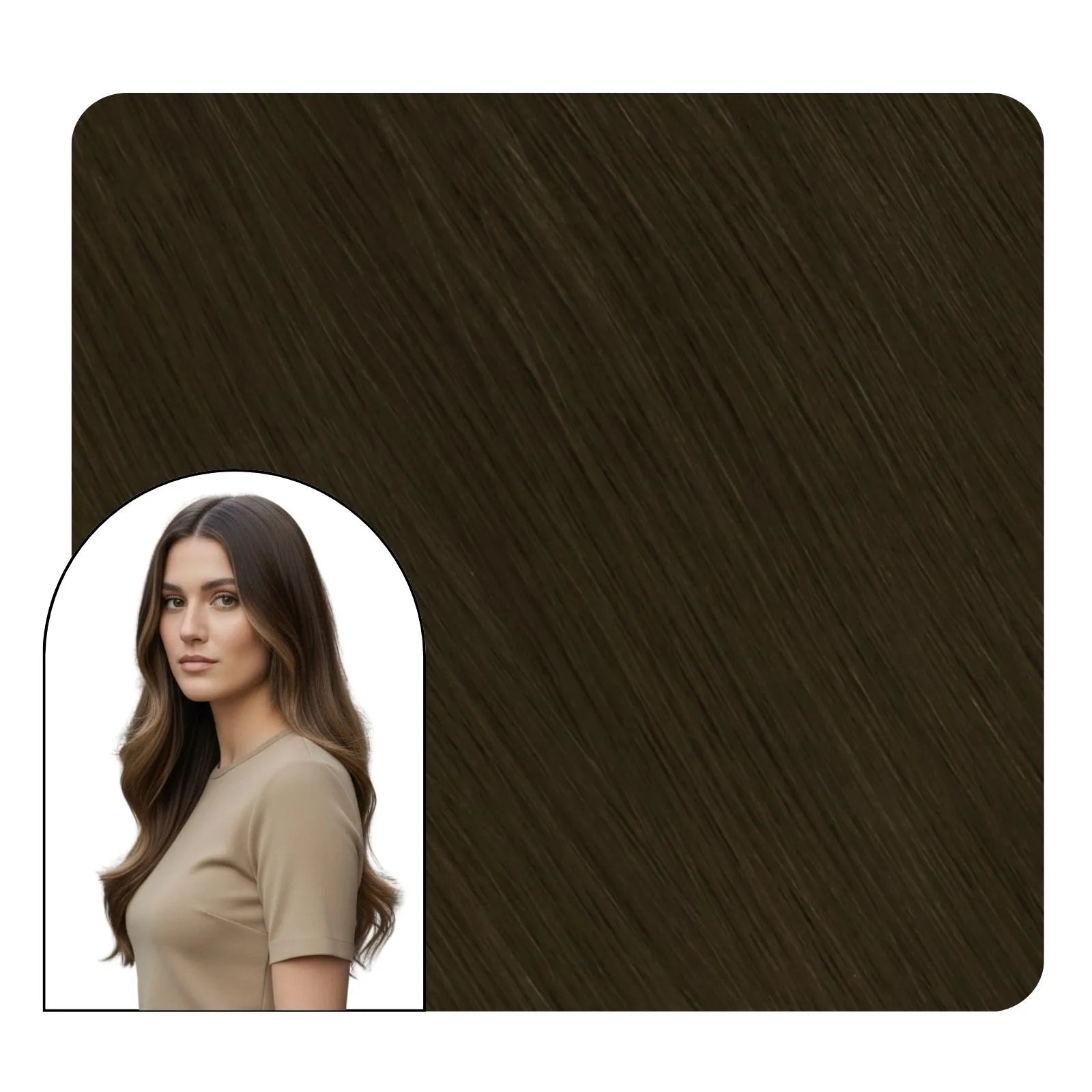 [Virgin+] Seamless Butterfly Weft Hair Extensions Medium Brown #4