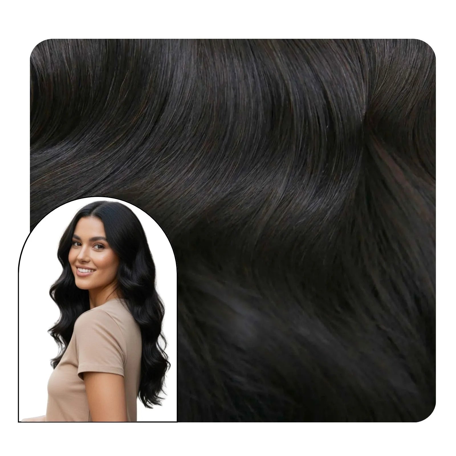 [Pre-sale] Butterfly Hair Extensions Body Wavy Human Hair Off Black #1B