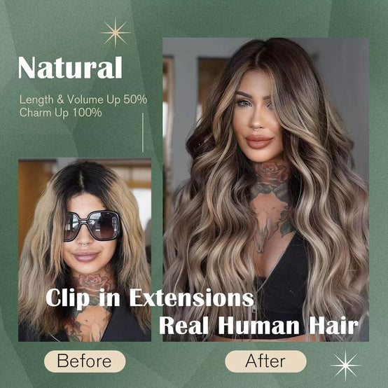 120Gram Balayage Color 4 Dark Brown with 18 Clip Ins