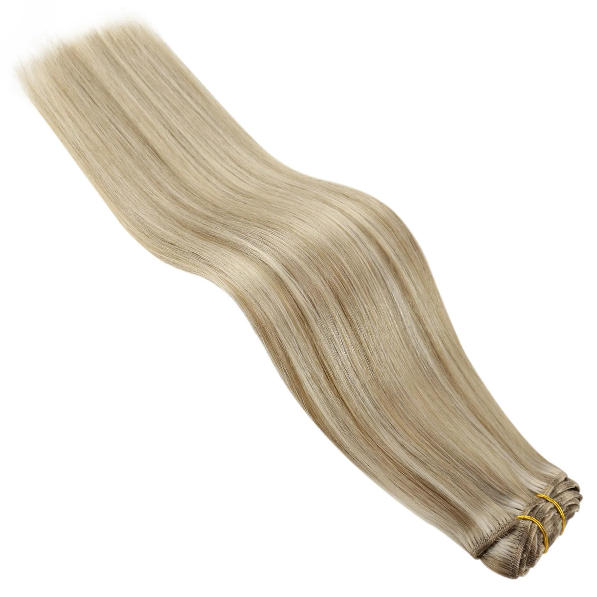 Thickened Clip in Remy Human Hair Extensions 7Pcs Clip Ins Highlighted Beige Blonde #P16/22