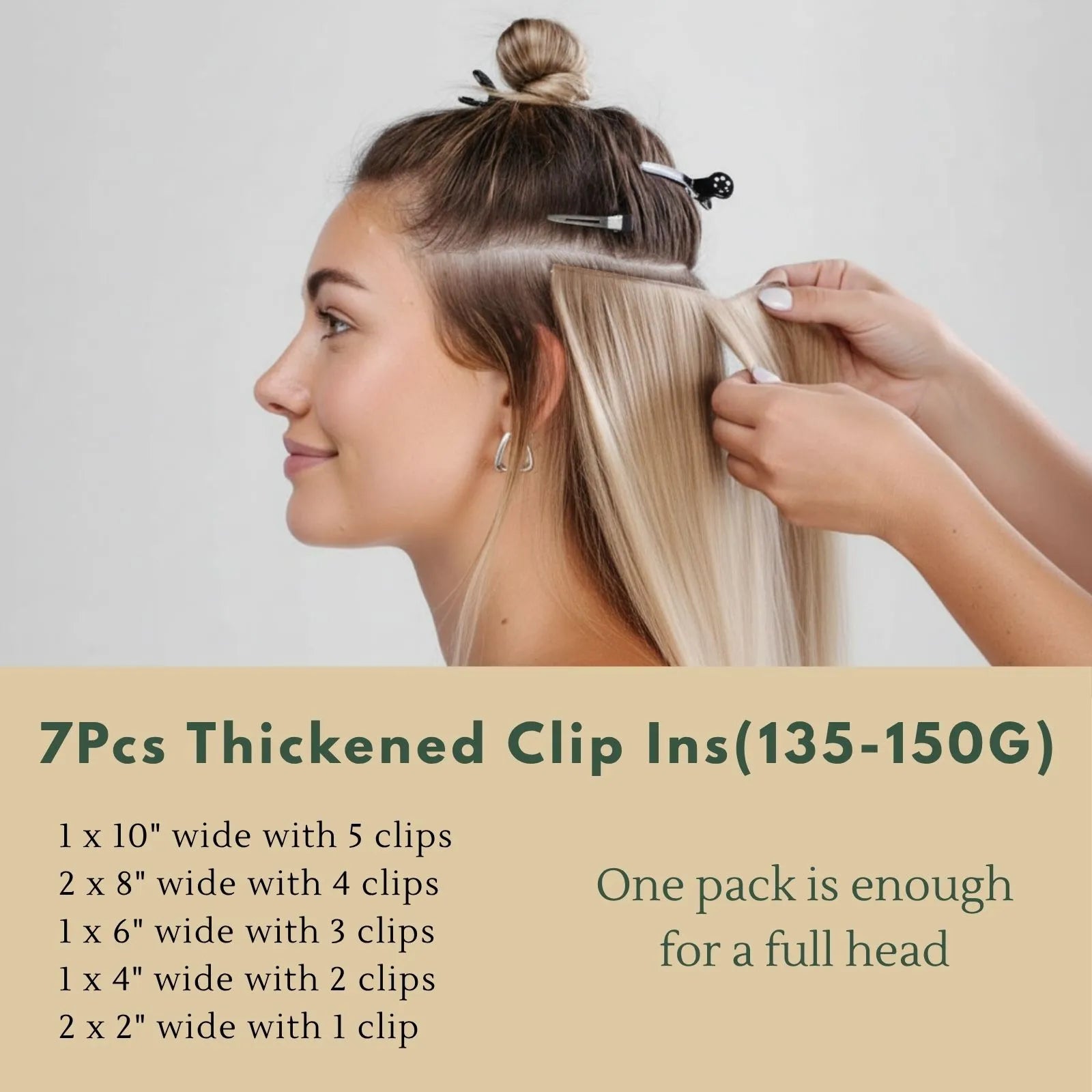 7pcs clip ins for full head