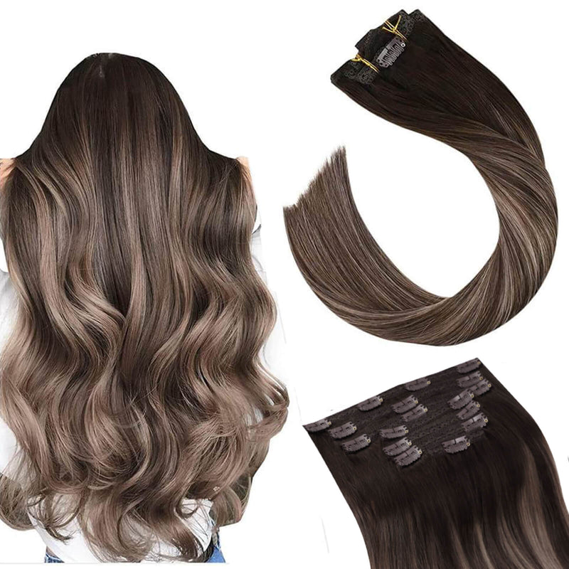 Natural Hair Clip in Extensions Balayage Clip in Hair Extensions