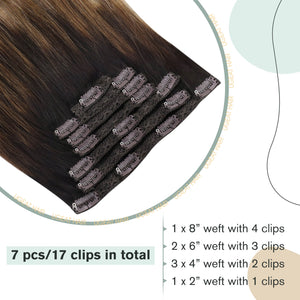 clip in hair extensions balayage human hair