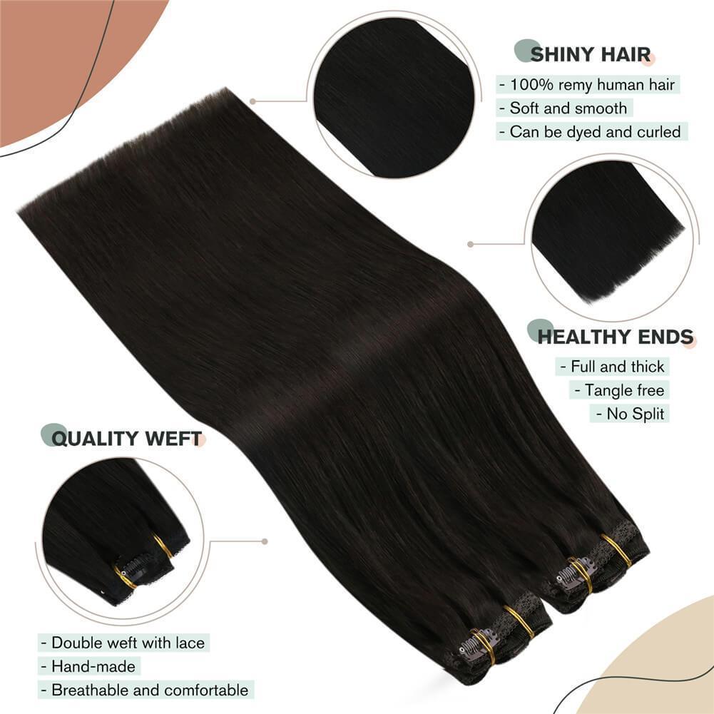 dark brown clip hair extensions
