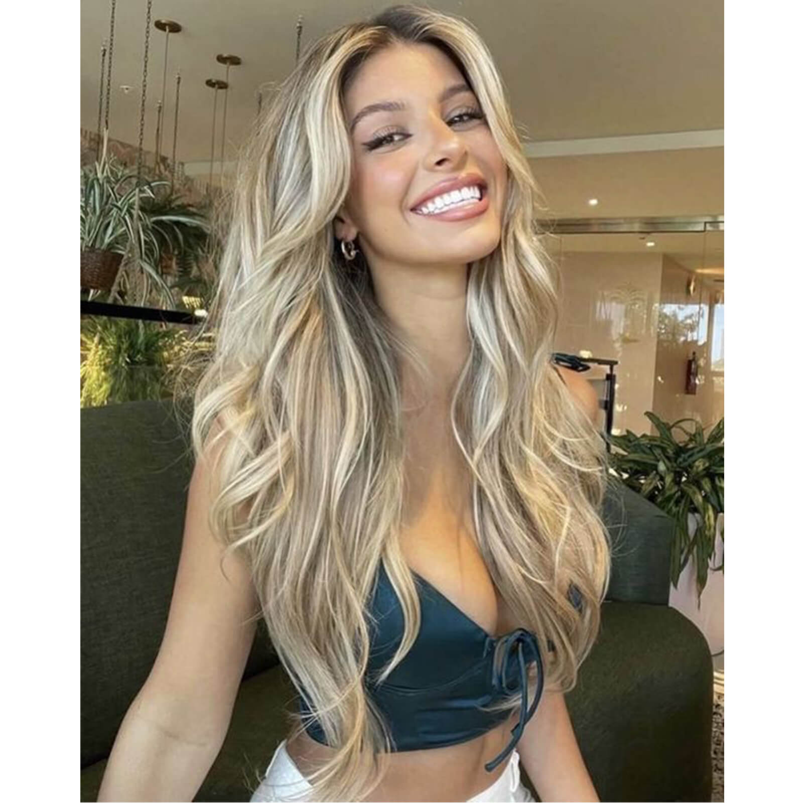 Clip in Hair Extensions Highlight Brown Blonde Fow Women