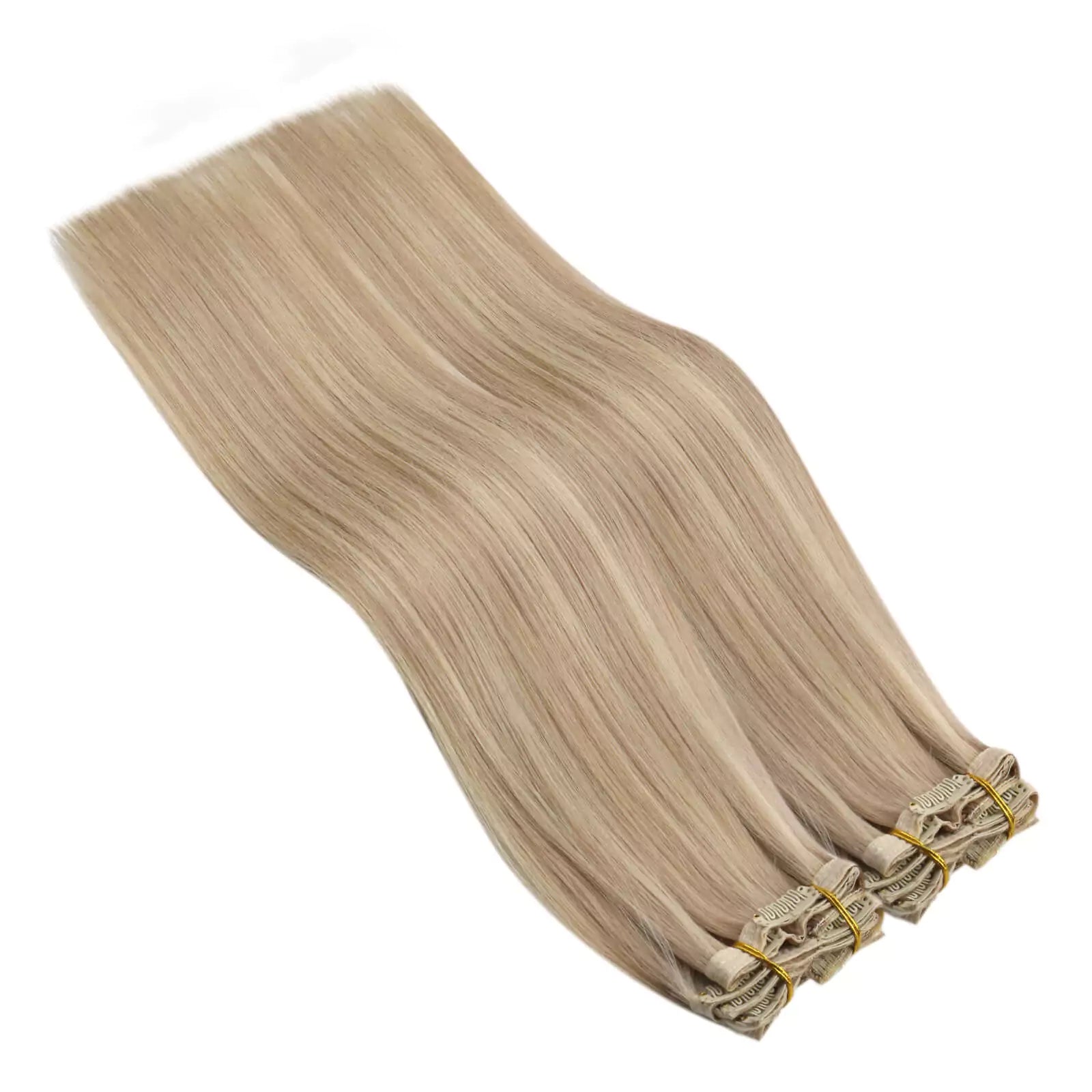 hair extensions clip in human hair blonde