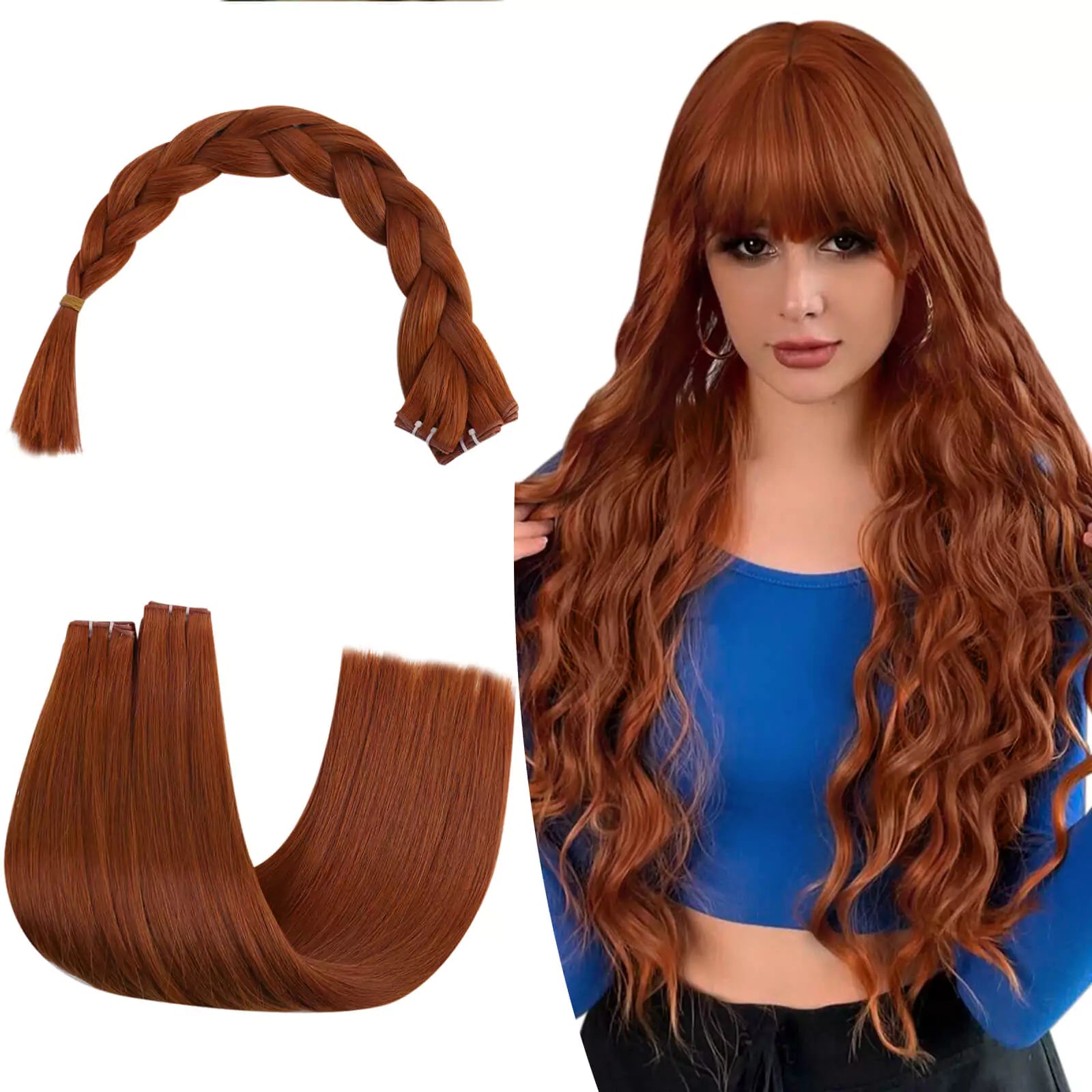 copper color genius weft hair extensions for salon