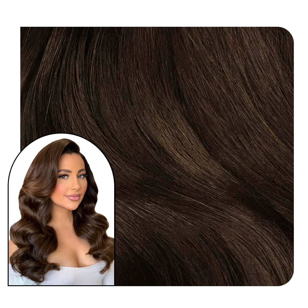 [Pre-sale][Virgin Hair] 100% Human Hair Wave Tape in Extensions Chocolate Brown 50G #4
