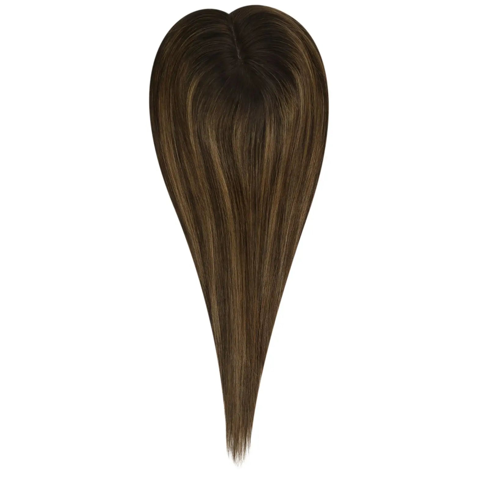 dark brown with highlight virgin human hair topper
