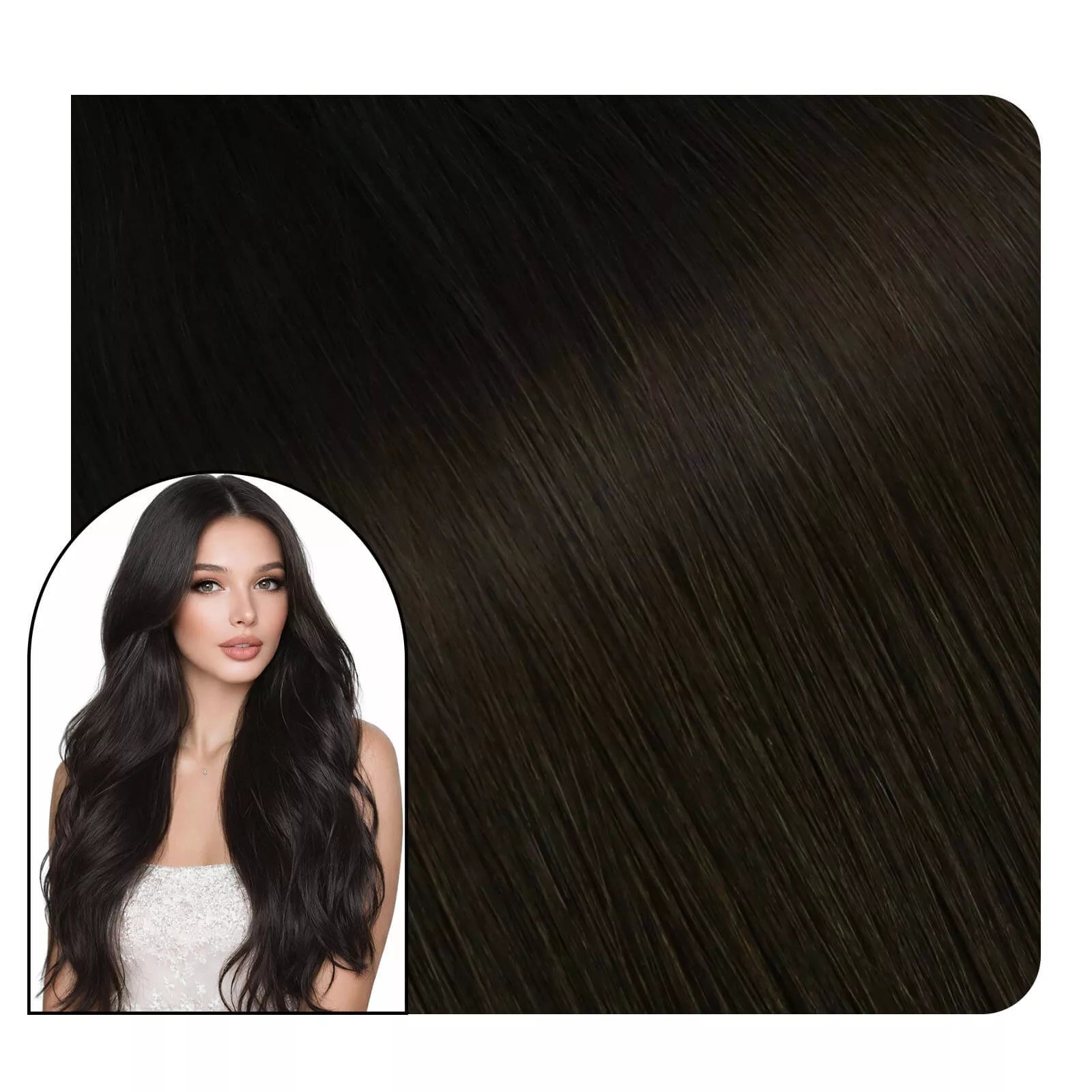hair extensions weft human hair darkest brown