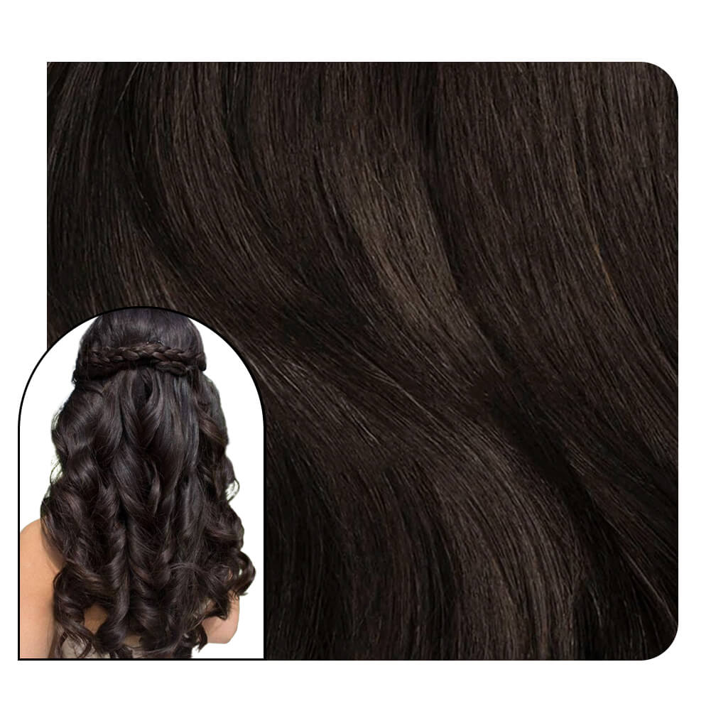 [Pre-sale][Virgin Hair] Wave Tape in Hair Extensions Pure Color Dark Brown 50G #2